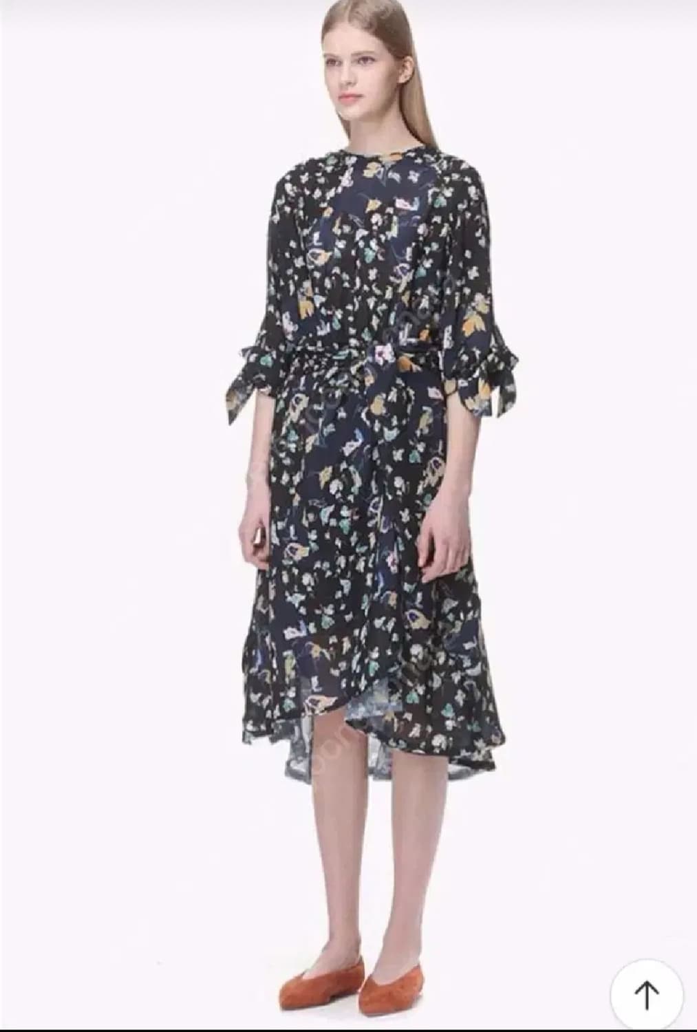 타임 플로럴 소매스트랩 원피스(봄, 가을용)55사이즈 상품이미지2