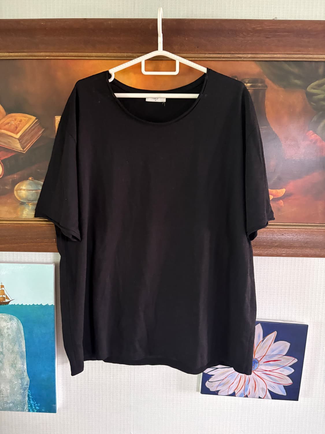 엘무드 스쿱넥 티셔츠 50사이즈 블랙 상품이미지1