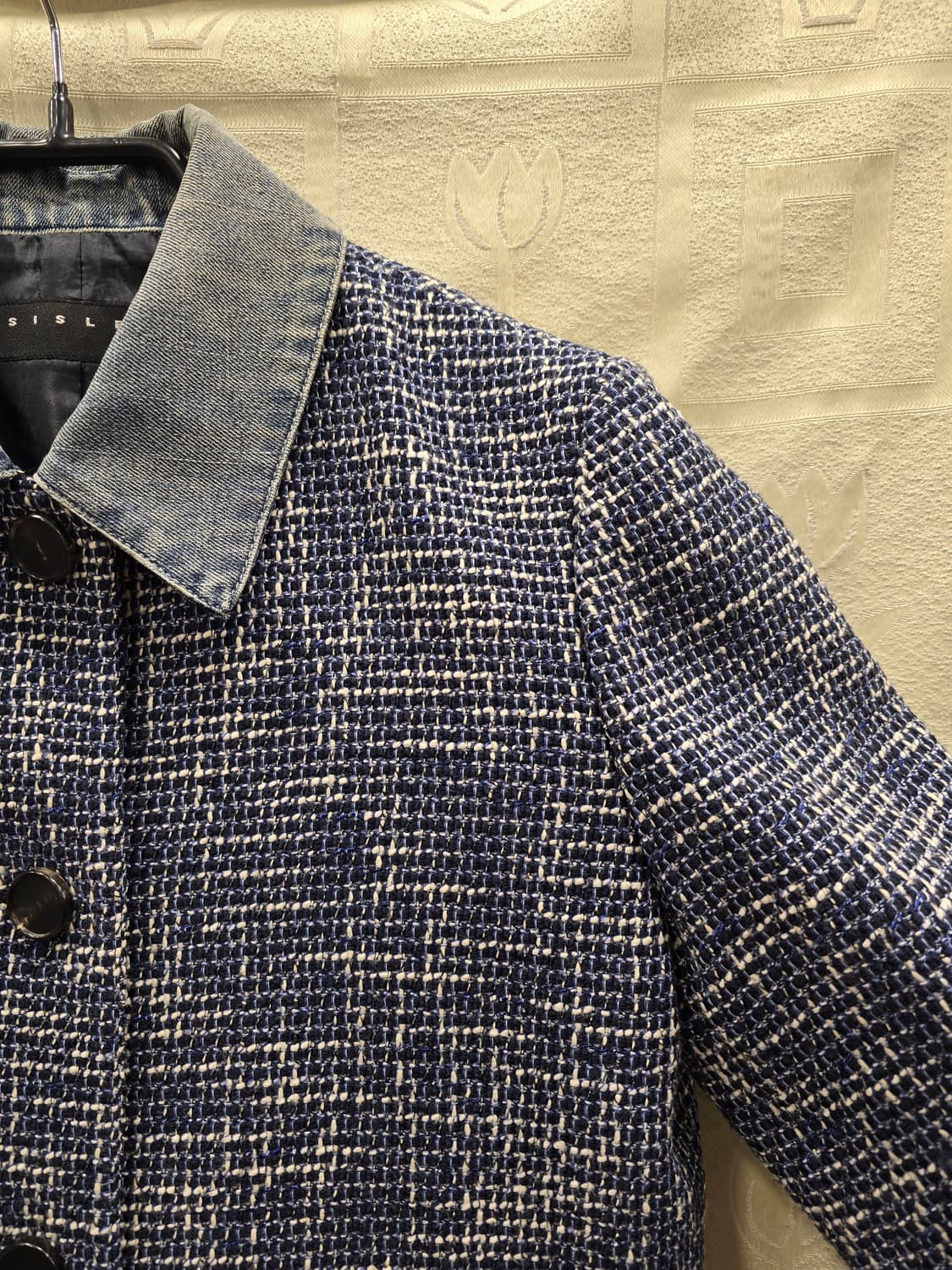시슬리 Sisley 트위드 데님 카라 자켓 66 상품이미지3