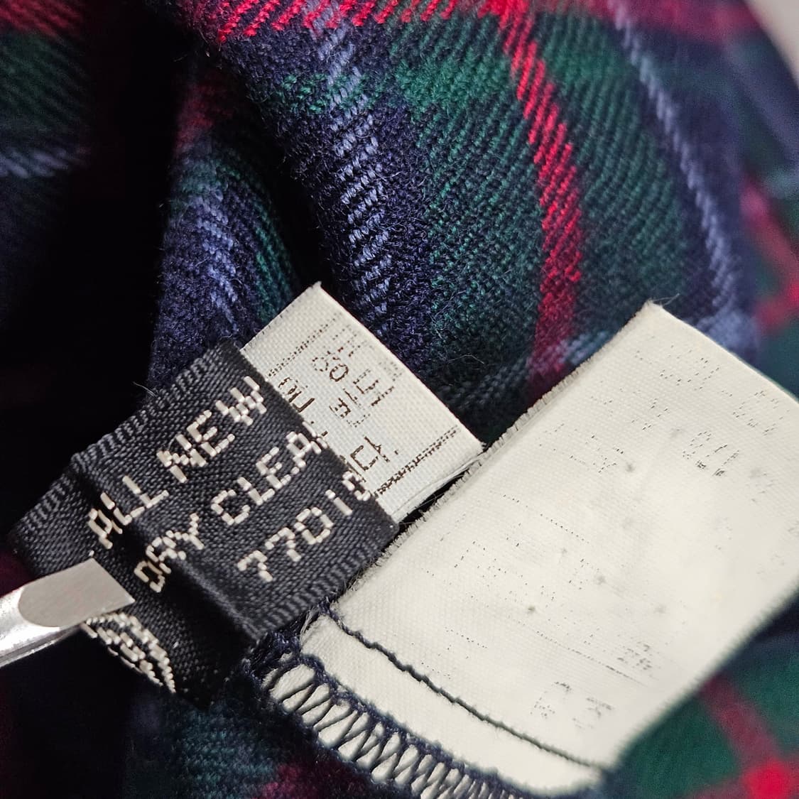 105 닥스 블랙와치 울 체크셔츠 (소매수선) 상품이미지5