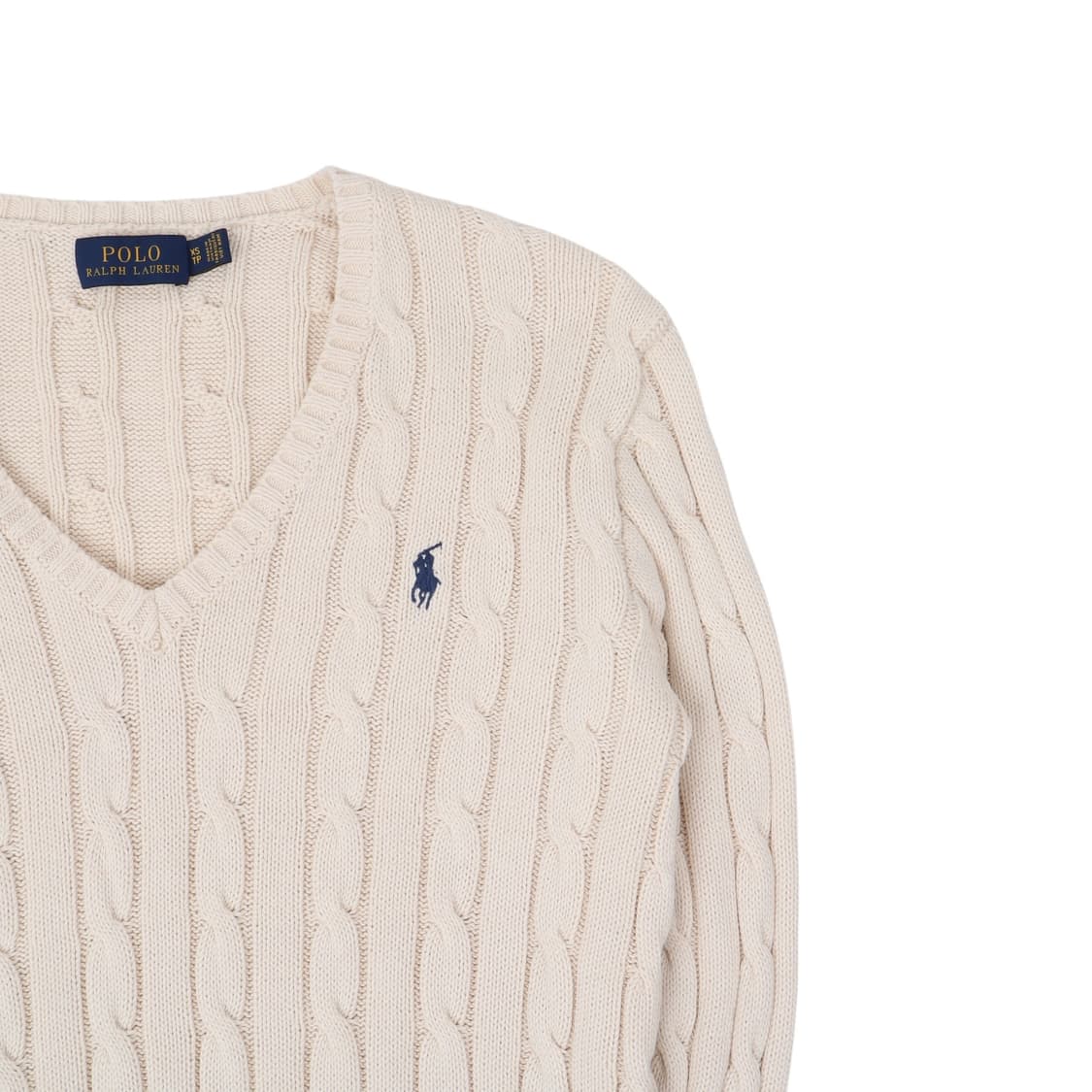 폴로 랄프로렌 아이보리 브이넥 케이블 니트 상품이미지3