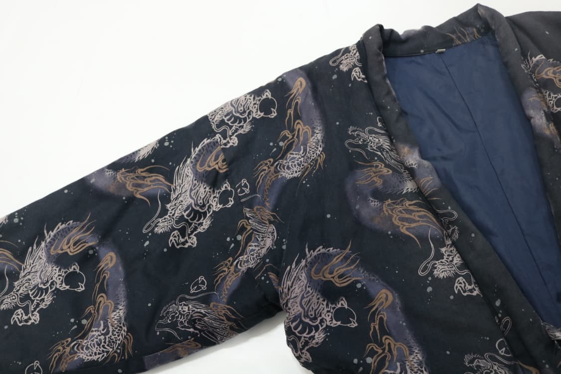 빈티지 오리엔탈 드래곤 올오버 패턴 하오리 자켓 (M-L) 상품이미지6