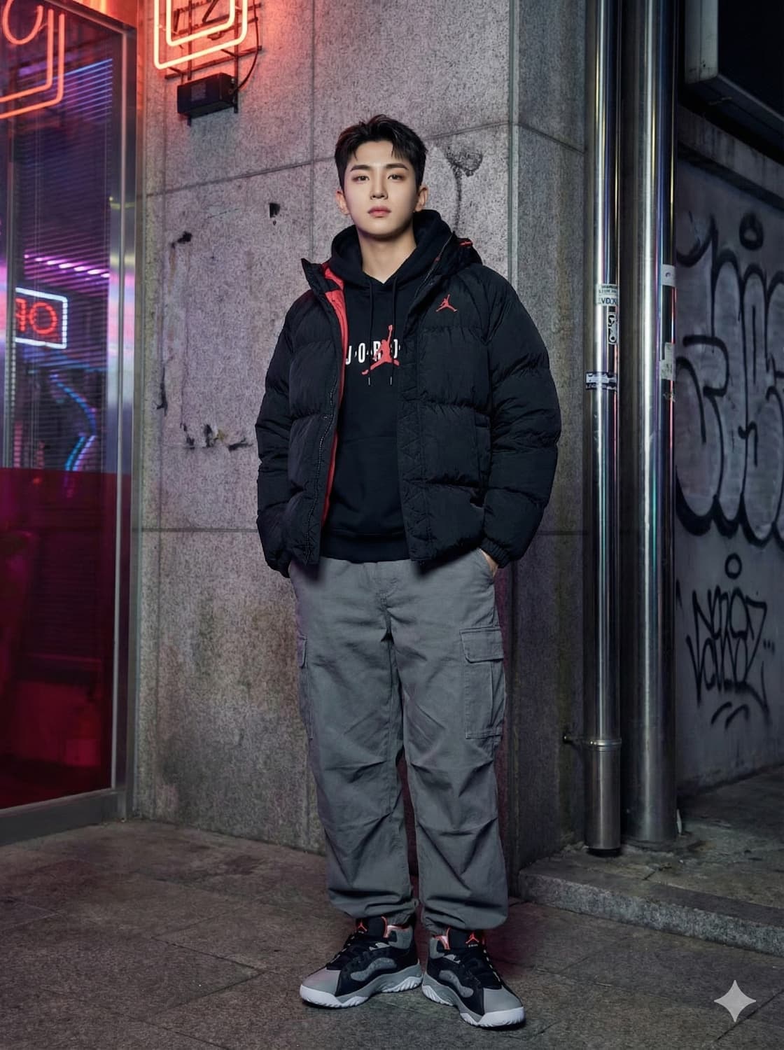 조던 에센셜 퍼퍼 블랙레드 패딩_XXL 상품이미지1