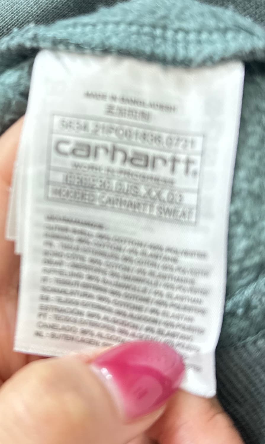 Carhartt WIP 칼하트 로고 자수 기모 후드 스웨트셔츠 다크그린 상품이미지8