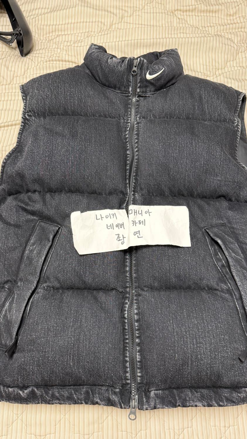 [L] 슈프림 X 나이키 데님 퍼퍼 베스트 블랙 상품이미지1