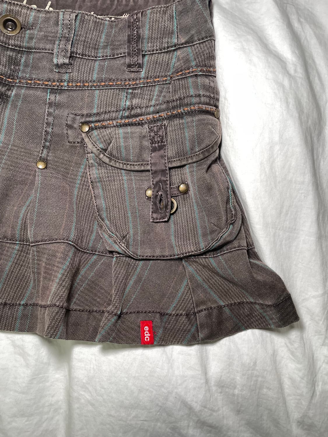 y2k grey vintage cargo mini skirt 카고 스커트 상품이미지2