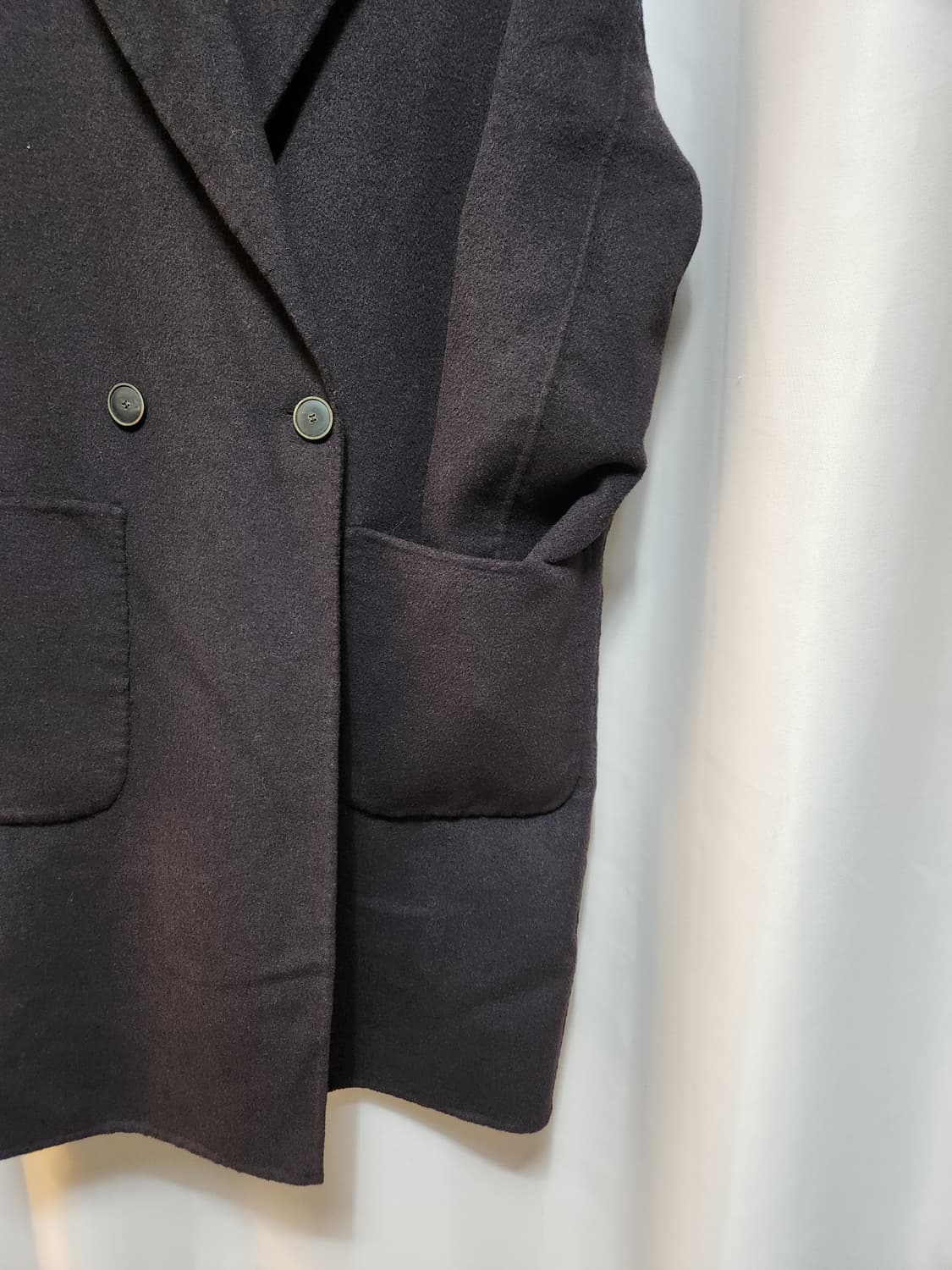 톰보이 오버핏 더블 퍼플 모직 코트 상품이미지6