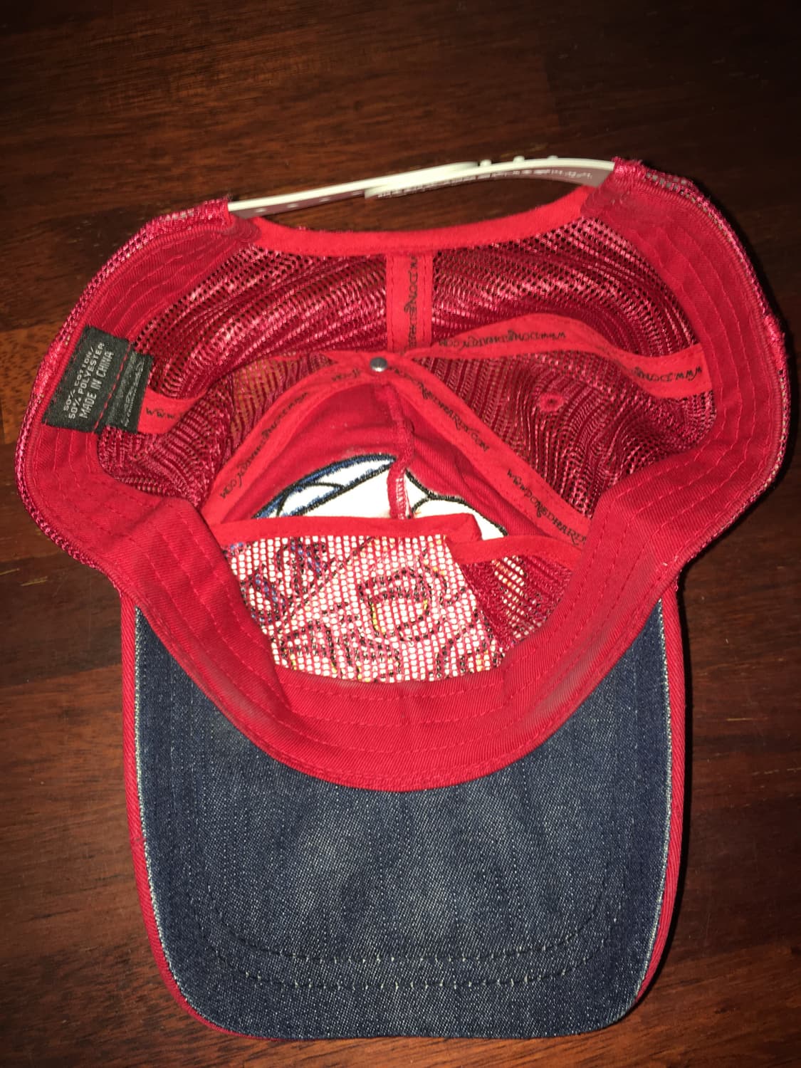 Ed Hardy 해골 캡 모자 레드 상품이미지2