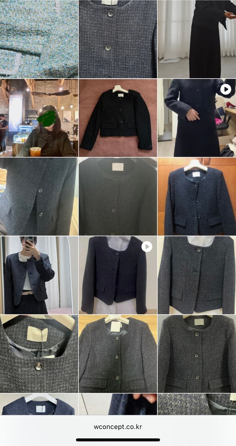 프론트로우 해리스 트위드 스퀘어넥 자켓(M)  상품이미지10