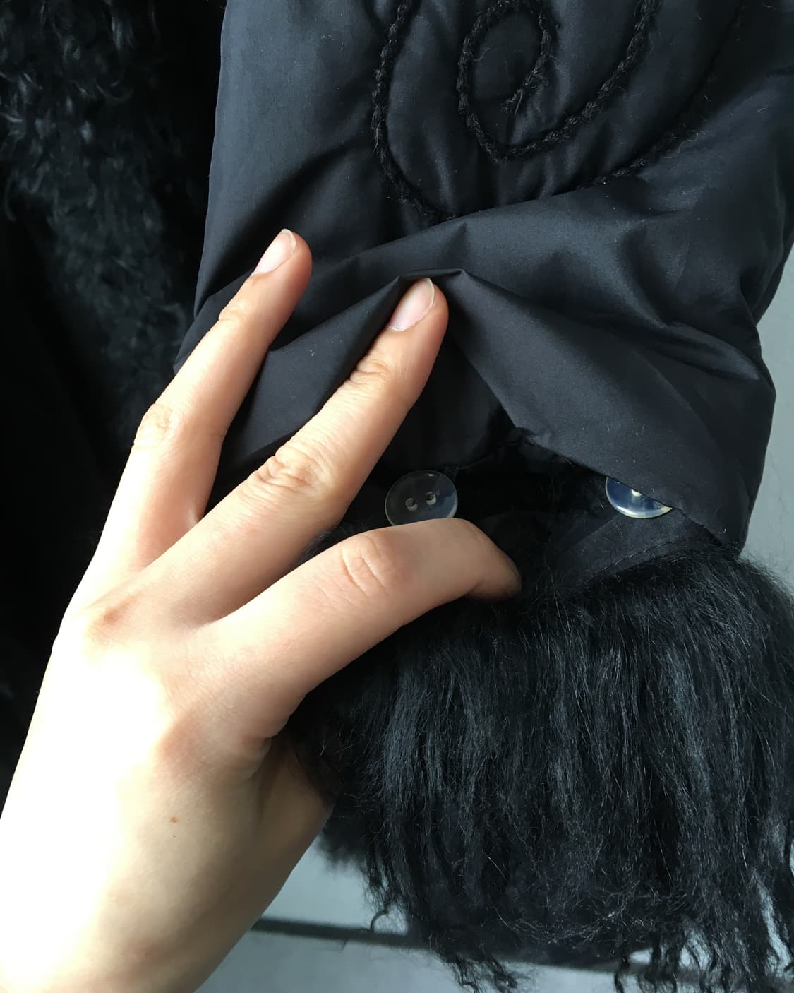 Tibet lamb fur trimming embroidery coat 상품이미지8