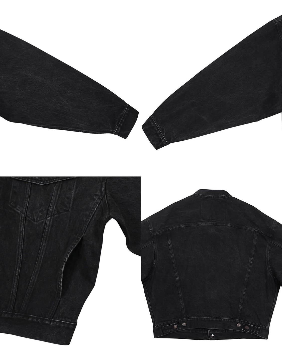 1990s 리바이스 70598-4159 블랙 데님 자켓 빅패치 빈티지 상품이미지7