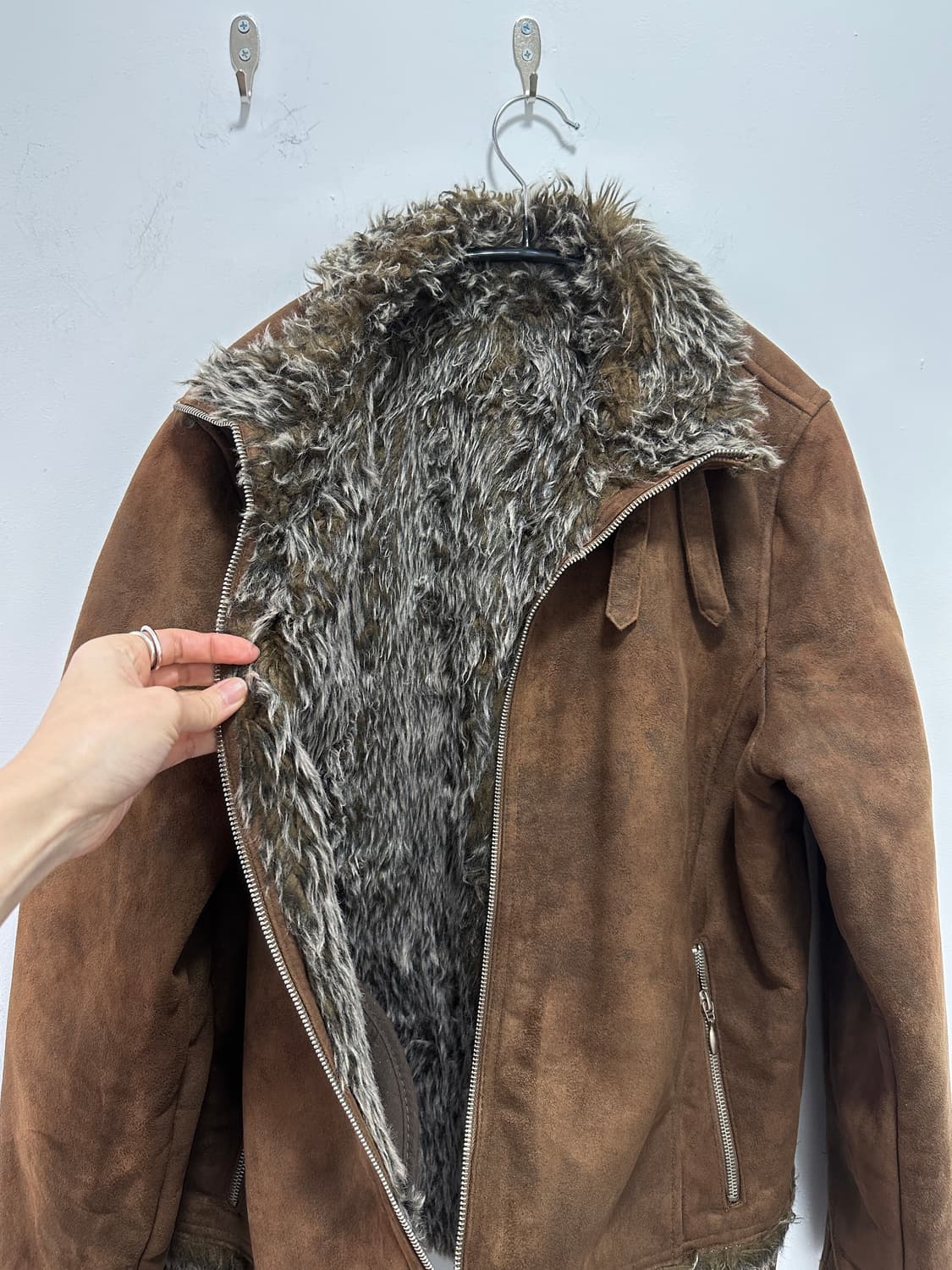 EVOLUTION brown fur trimming jacket  상품이미지6