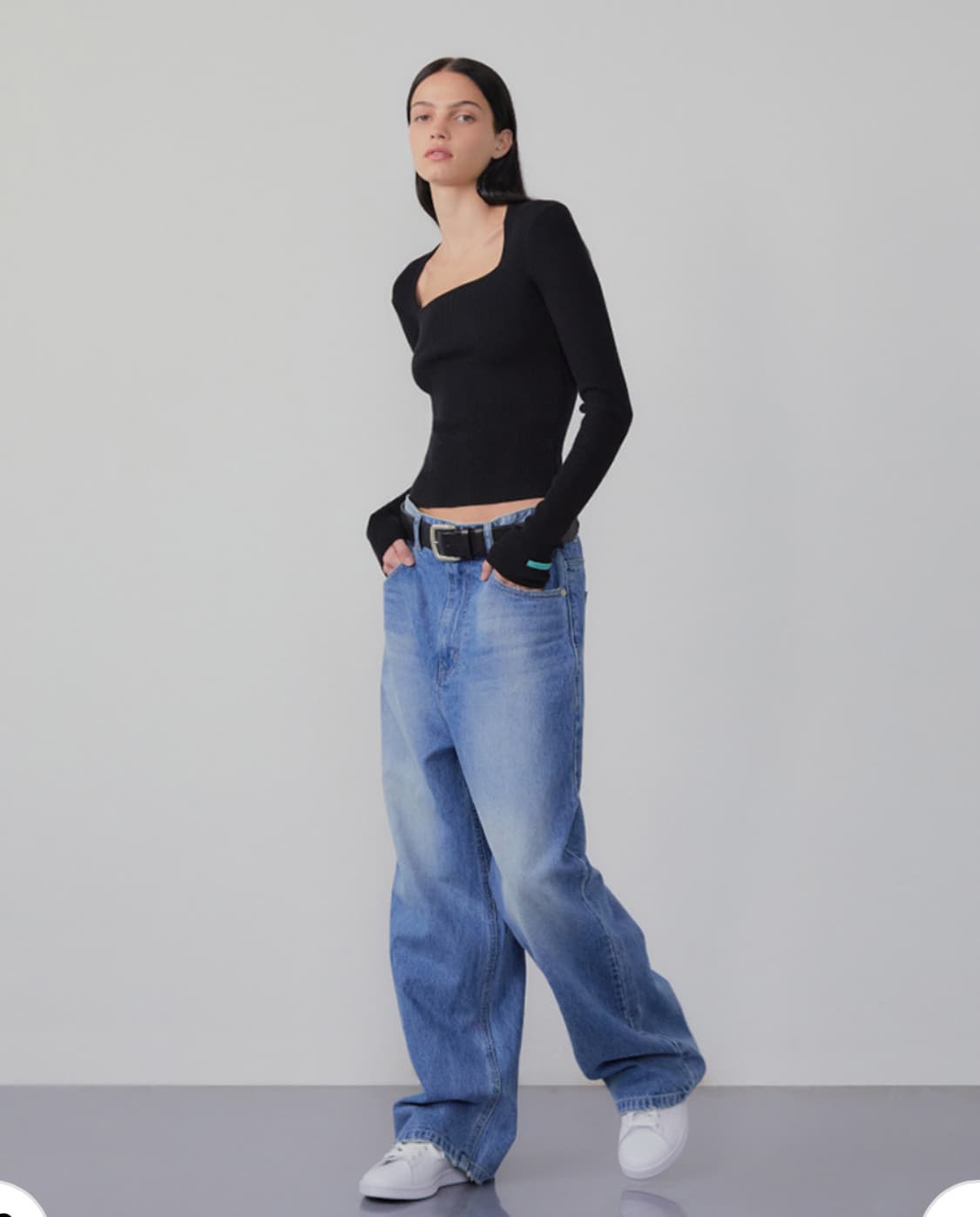 인스턴트펑크 스퀘어넥 니트 긴팔 상품이미지2