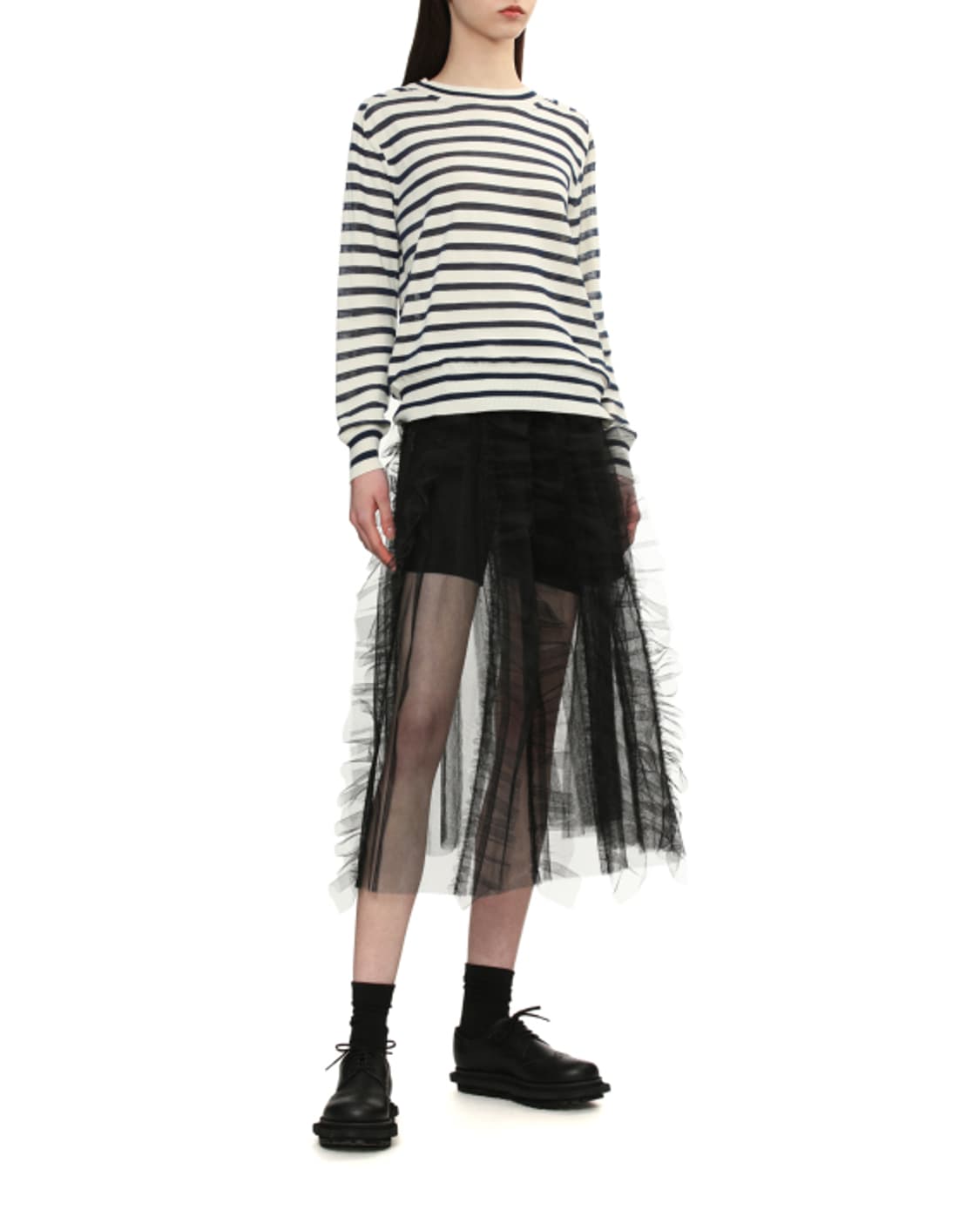 새상품 타오 TAO 레이어드 튤 미디 블랙 커튼스커트 OS 상품이미지2