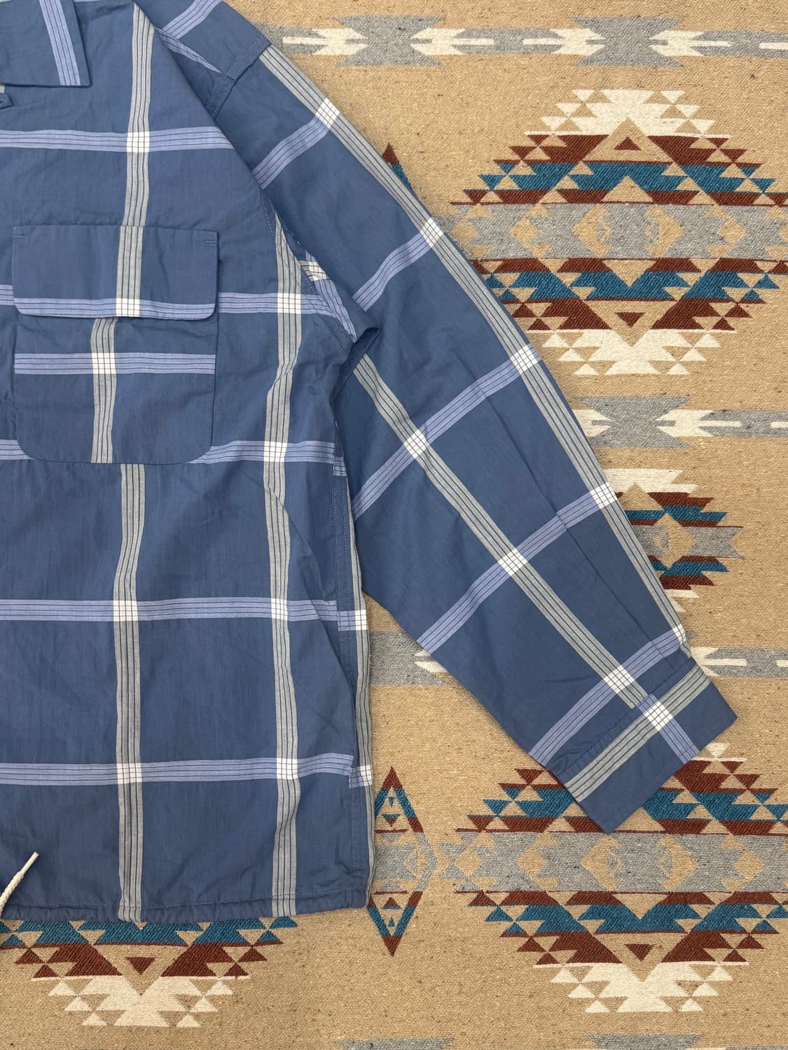 [M][100] 나나미카 팔라카 체크 셔츠 블루 상품이미지3