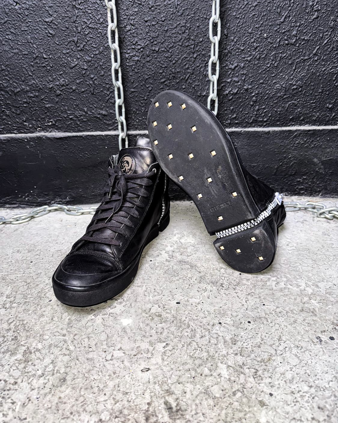 DIESEL – Zipper Leather High-top  상품이미지2