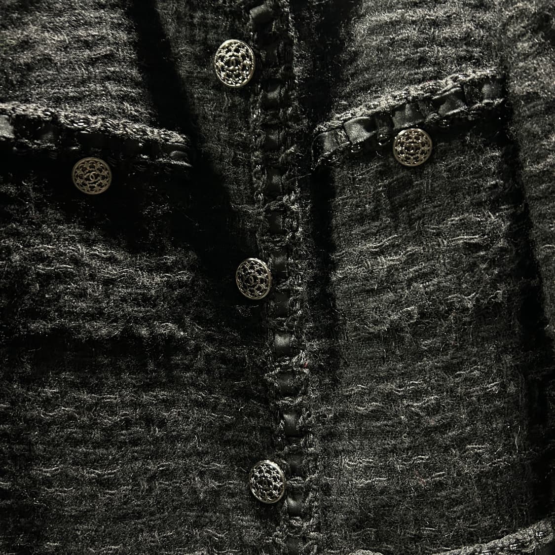 샤넬 브레이드 블랙 트위드 자켓 상품이미지3