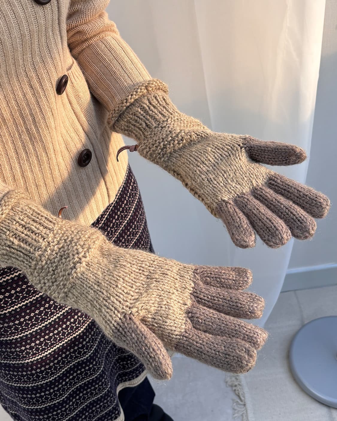 omo finger toe point knit gloves 상품이미지2