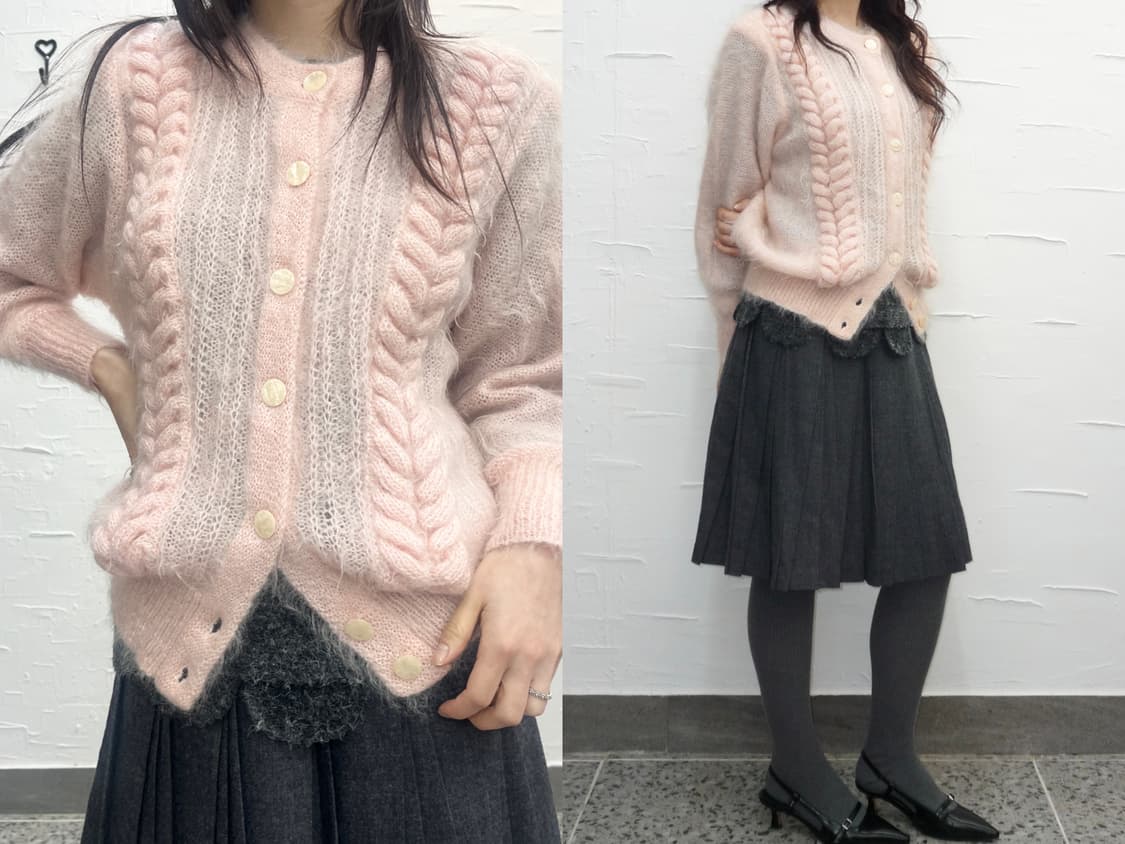 bold cable mohair cardigan 상품이미지1