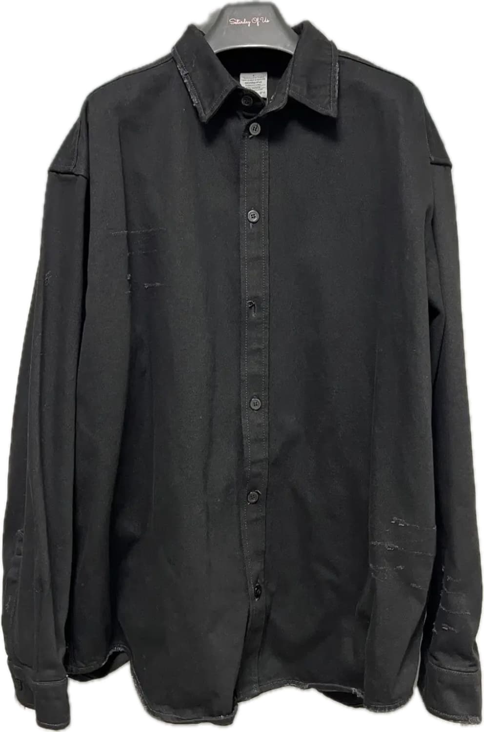 [M] STU 23FW Denim Shirts Black 상품이미지2