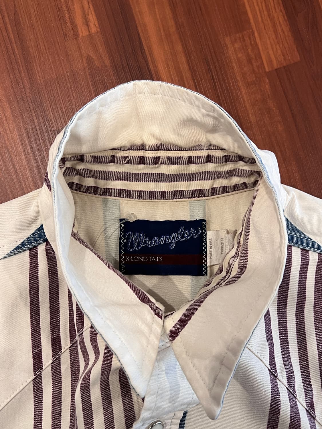 90s Wrangler 랭글러 스트라이프 웨스턴 셔츠 (made USA) 상품이미지10