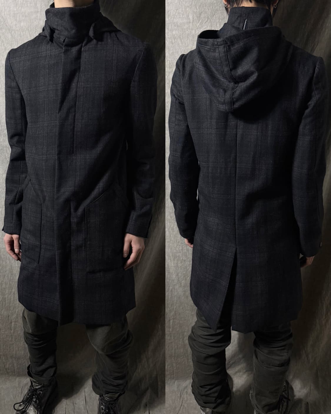 Lumen et Umbra Hooded Check Coat  상품이미지1