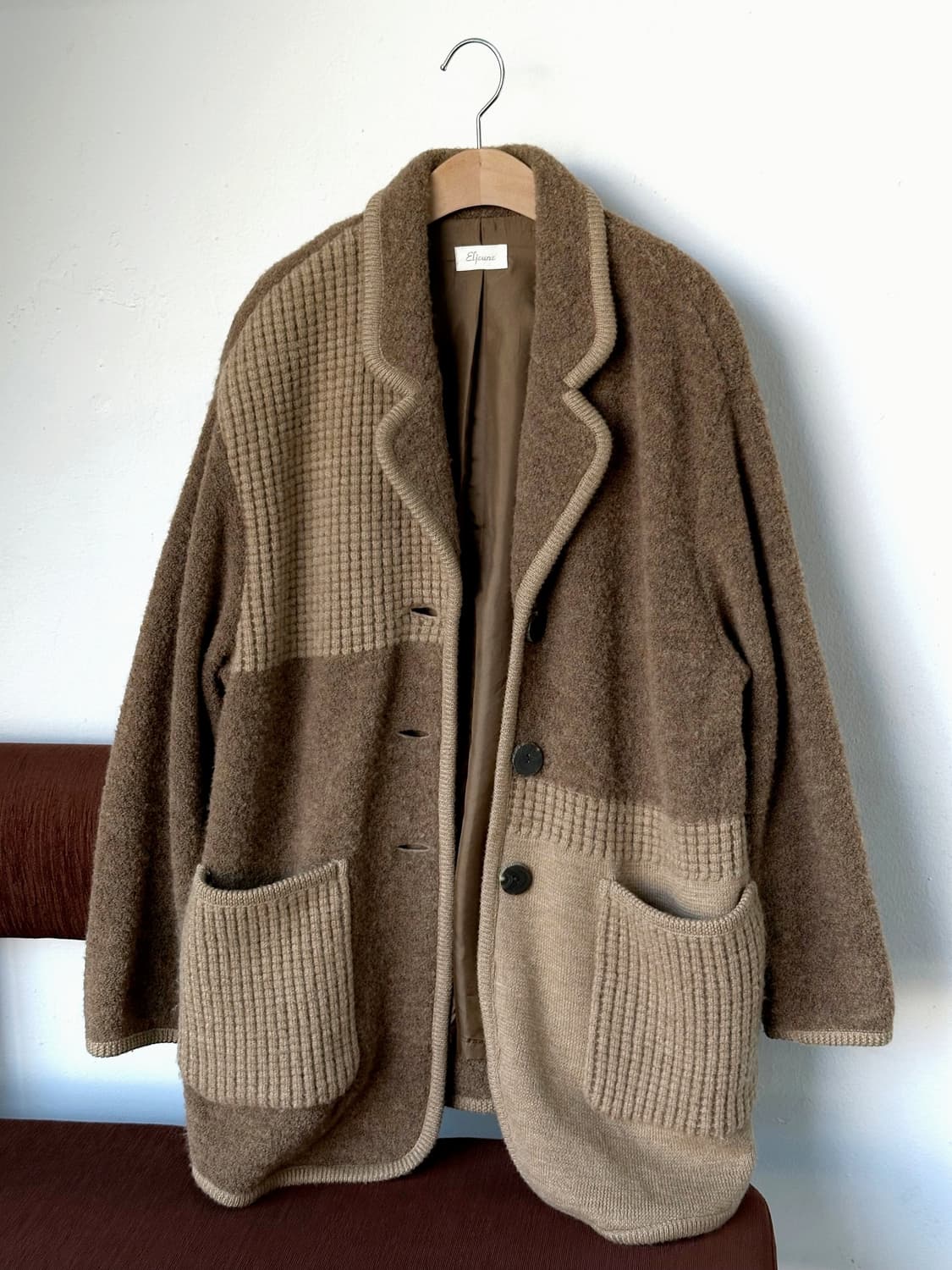 Wool boucle fabric loose jacket 상품이미지1