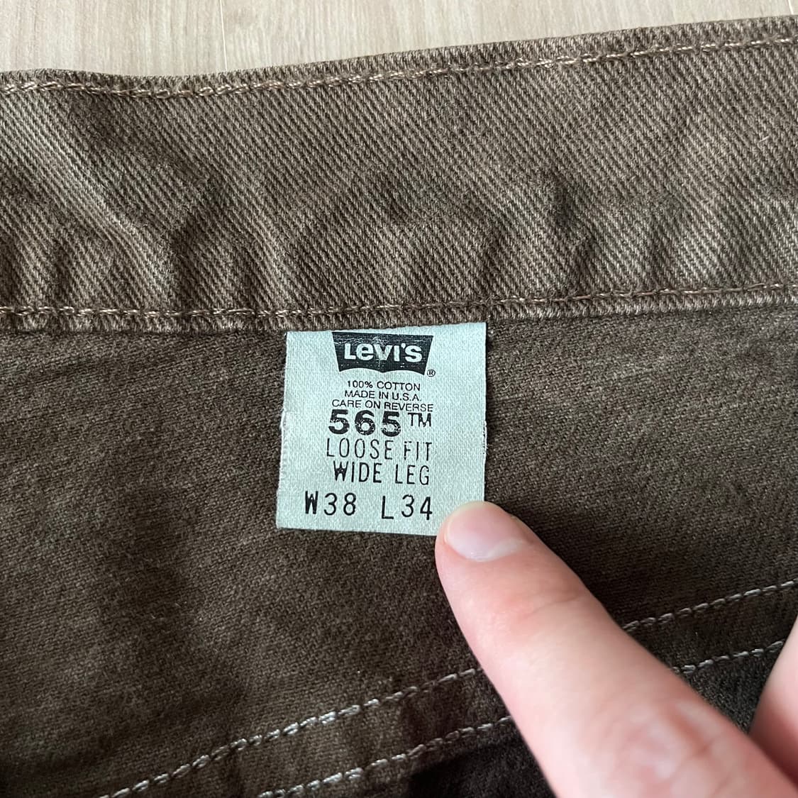 [38X34] 90s 빈티지 리바이스 565 브라운 made in usa 상품이미지2