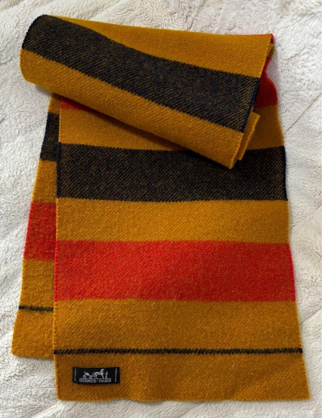 90’s 에르메스 로카바르 블랭킷 레인울 머플러 상품이미지4