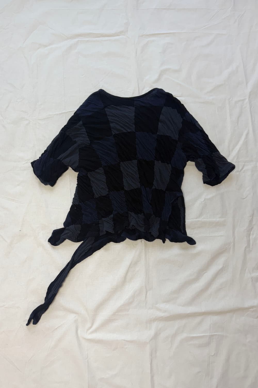 Y's Asymmetric Checkerboard Pleated Knit 상품이미지10