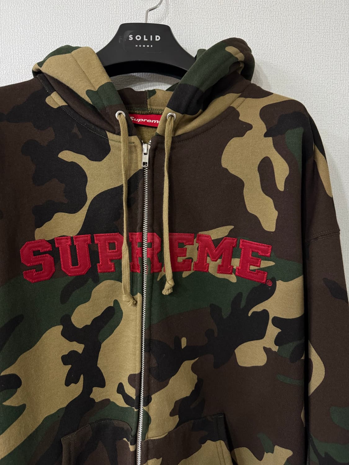 [XXL] 슈프림 25FW 아플리케 집업 후드 스웨트셔츠 우드랜드 카모 상품이미지2