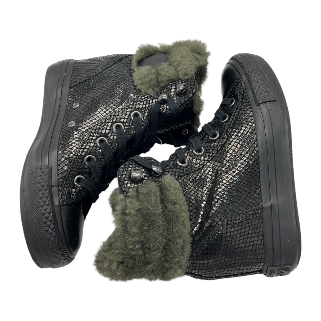 235 W 컨버스 척테일러 올스타 하이 플랫폼 +하이 블랙 스네이크스킨 상품이미지3