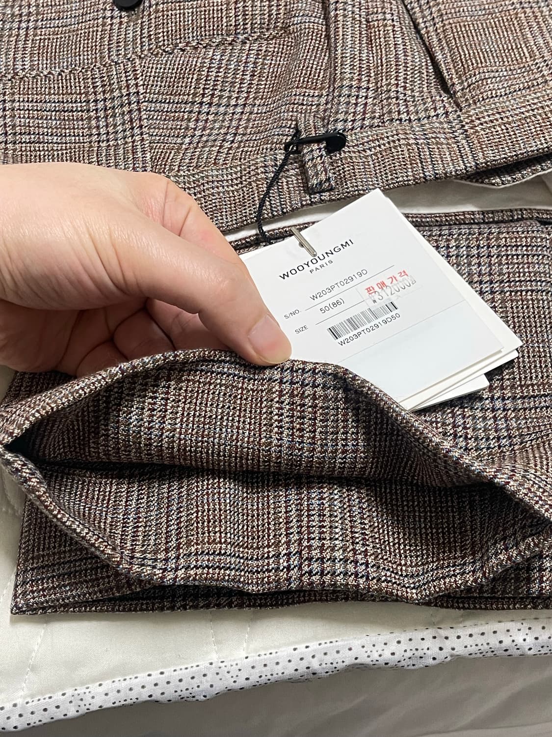 솔리드옴므 우영미 울 체크 슬랙스바지 판매(새상품) 상품이미지7
