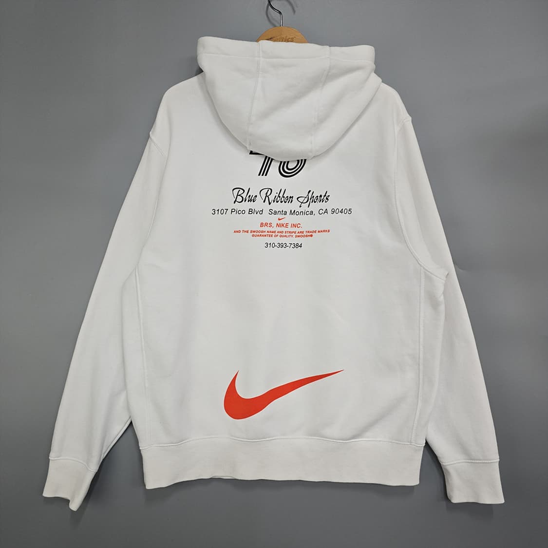 나이키(NIKE) BRS 스우시 블루리본 프린팅 후드티 화이트 L 상품이미지3