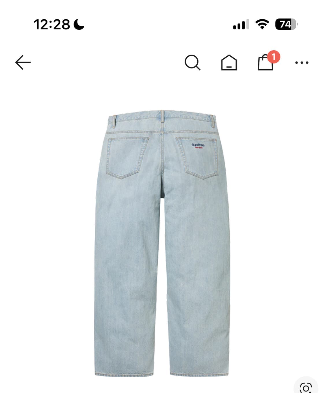 급처)슈프림 배기 진 라이트 워시드 인디고 - 25FW 30 상품이미지2