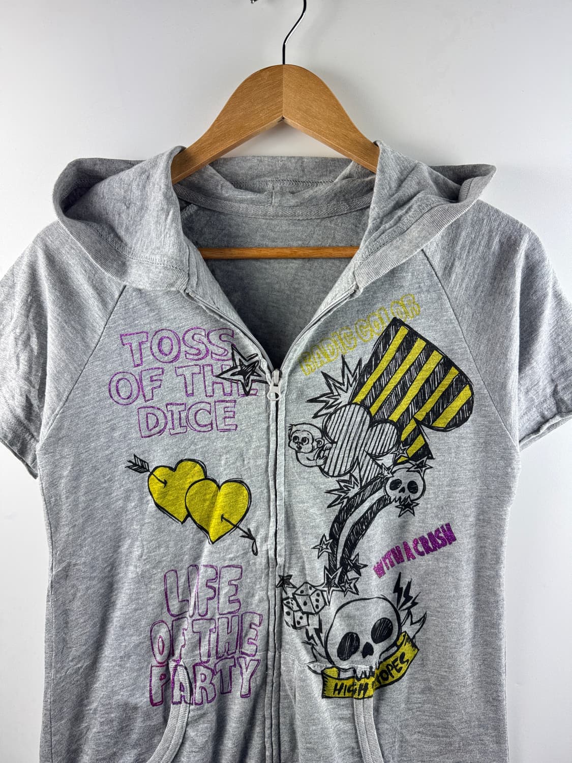 JPN 핀터 스컬 반팔 롱후드집업1796 상품이미지2