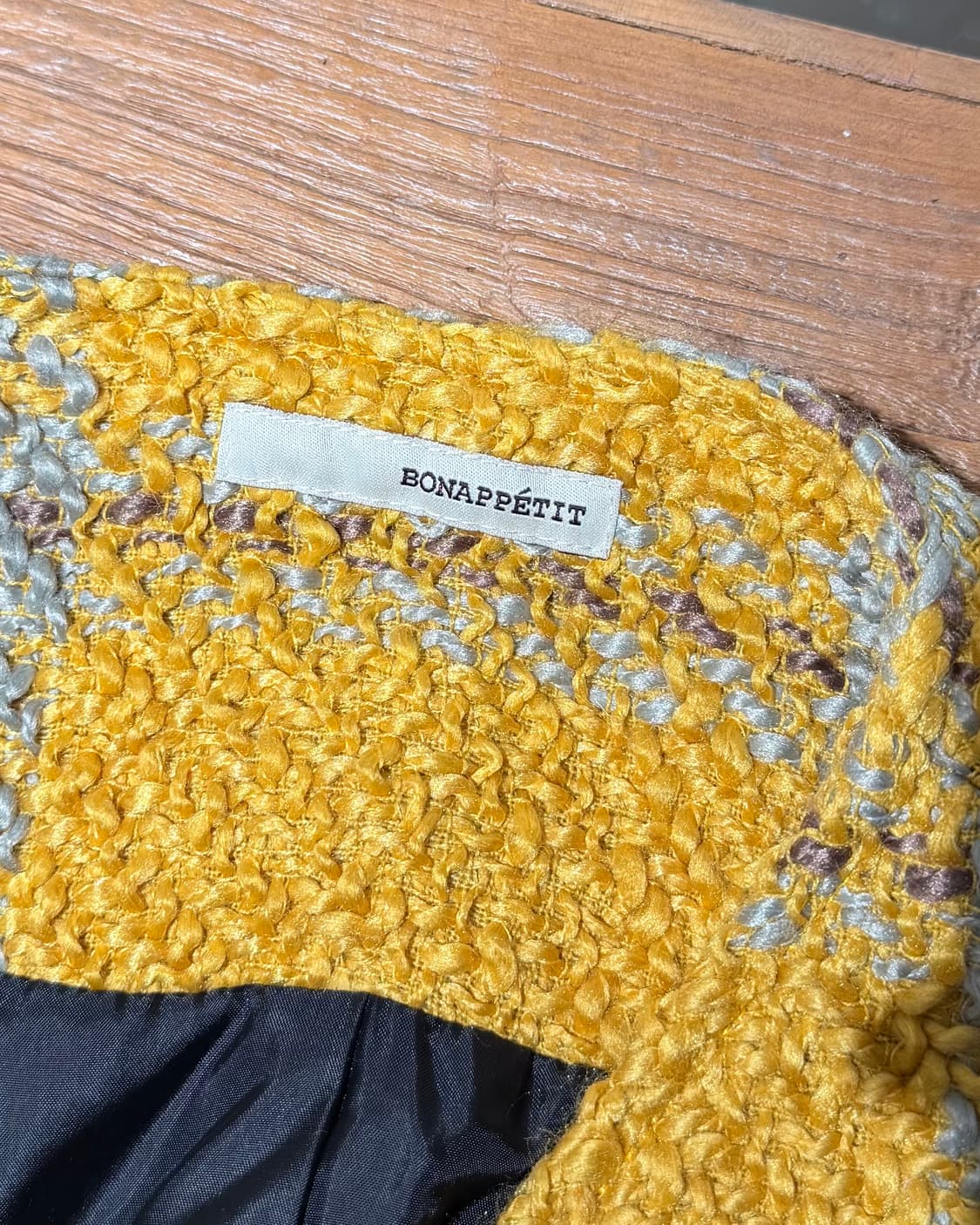 본 아뻬띠 옐로우 멀티컬러 트위드 롱 코트 상품이미지7