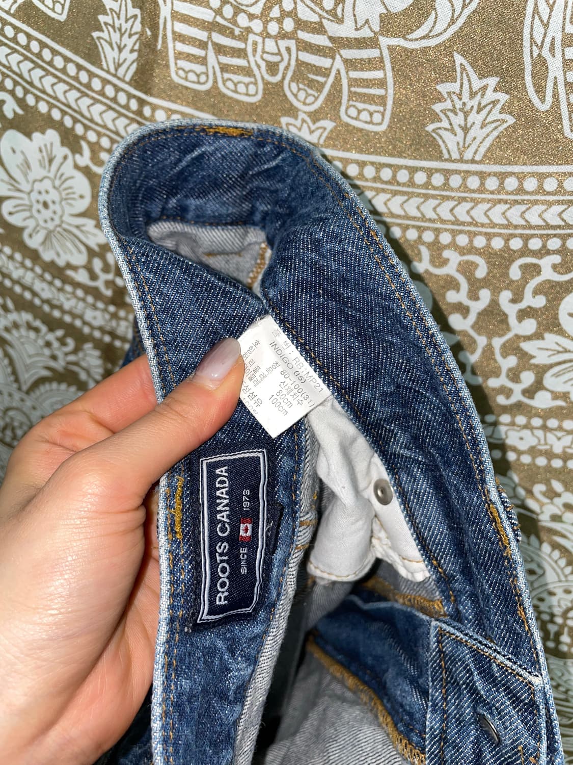 Roots 루츠 더블니 진청 데님팬츠  상품이미지7