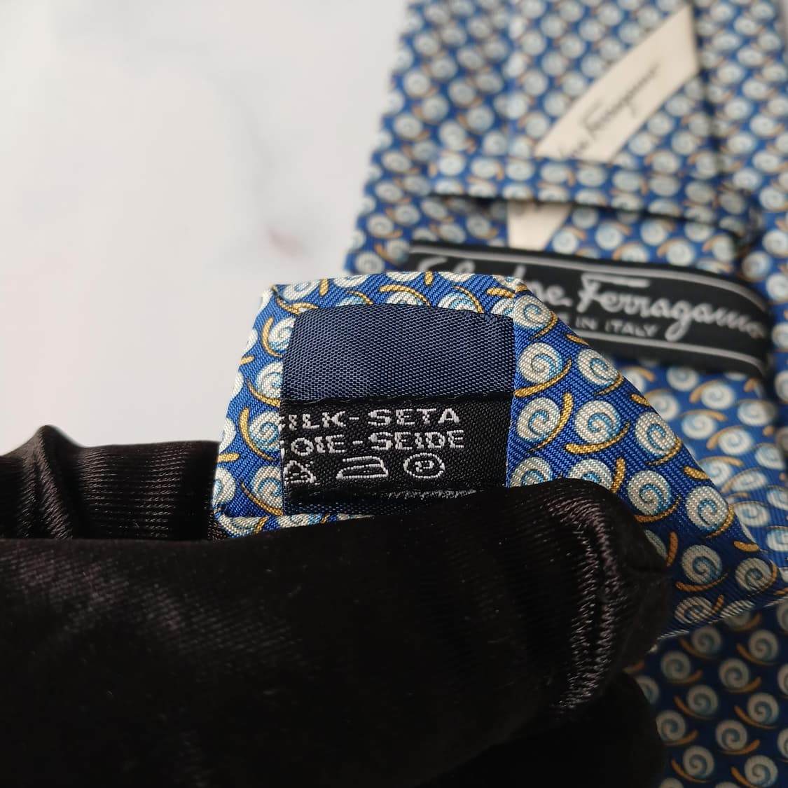 살바토레 페라가모 달팽이 모티브 넥타이 9.2cm S~A+등급 E930 상품이미지10