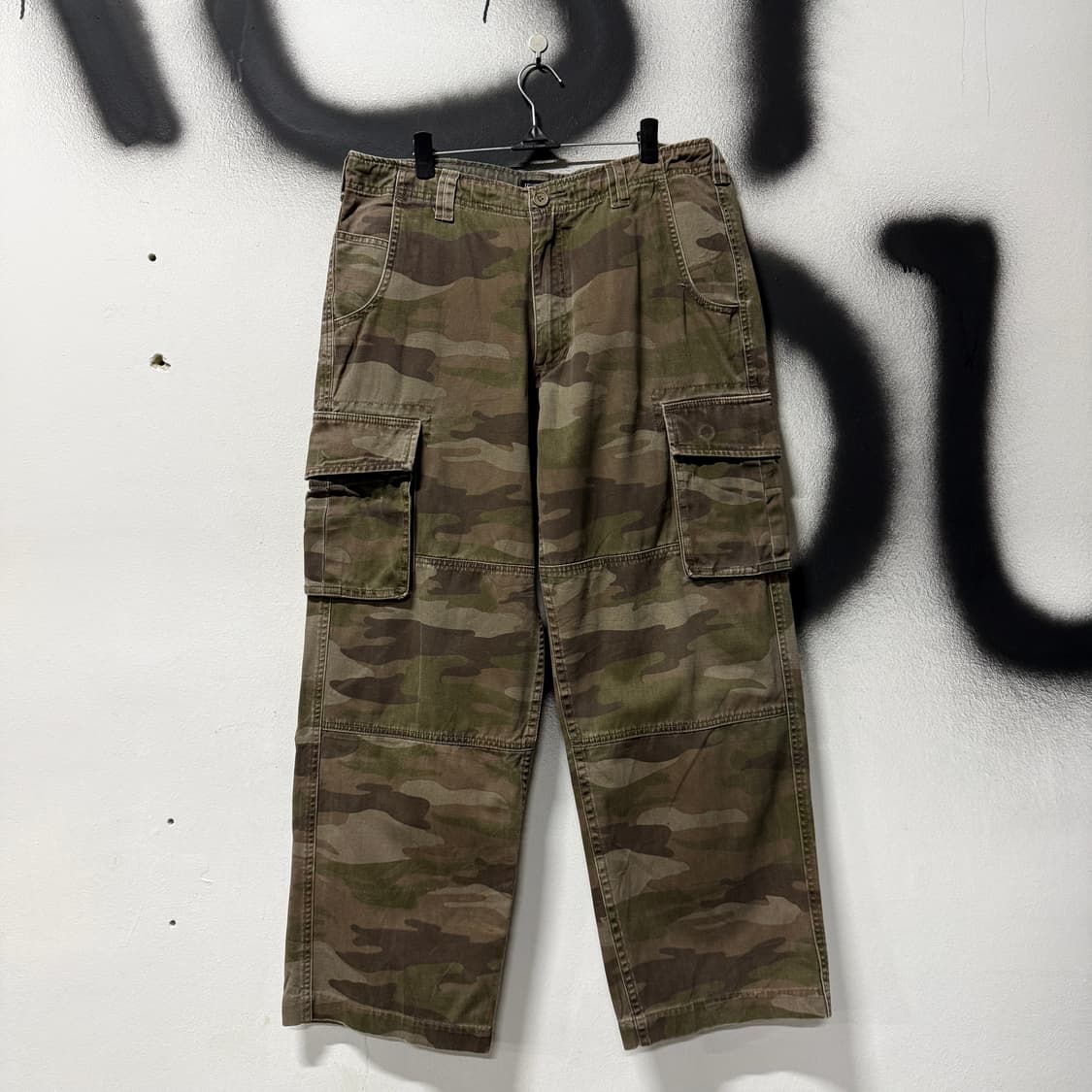 VTG 빈티지 브라운 우드랜드 카모 와이드 카고 팬츠 상품이미지1