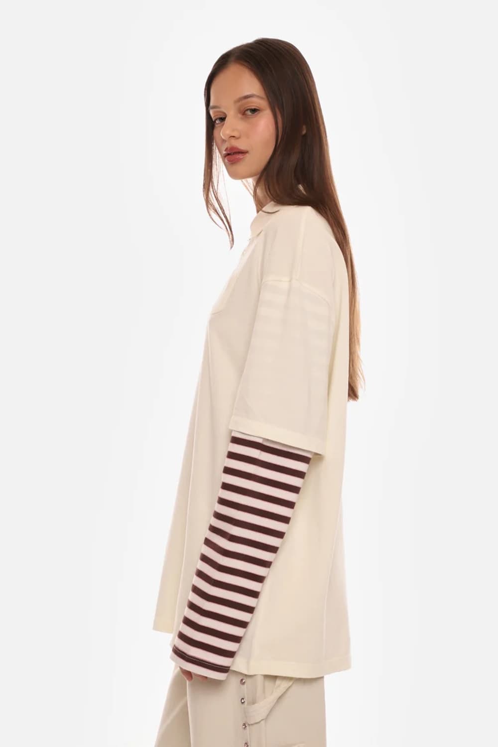 [XS,S,M]샌디리앙 26ss DEW 티셔츠/크림 상품이미지2