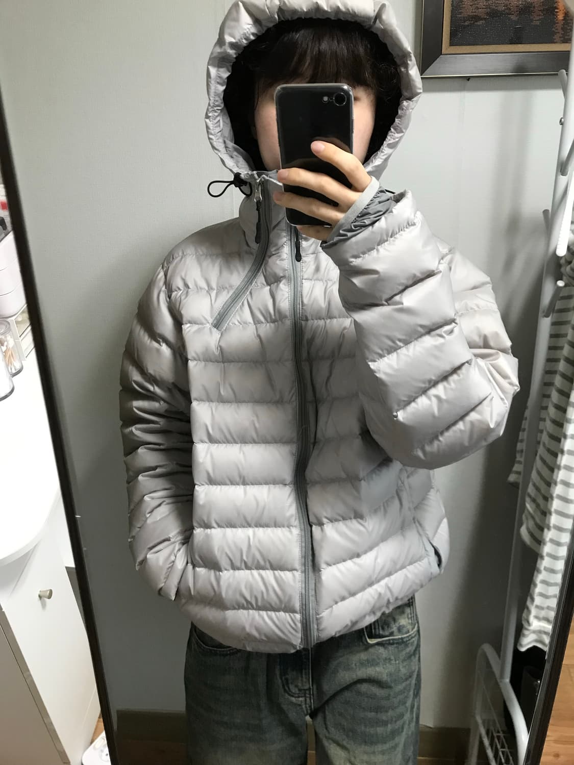 그레이 경량패딩 상품이미지4