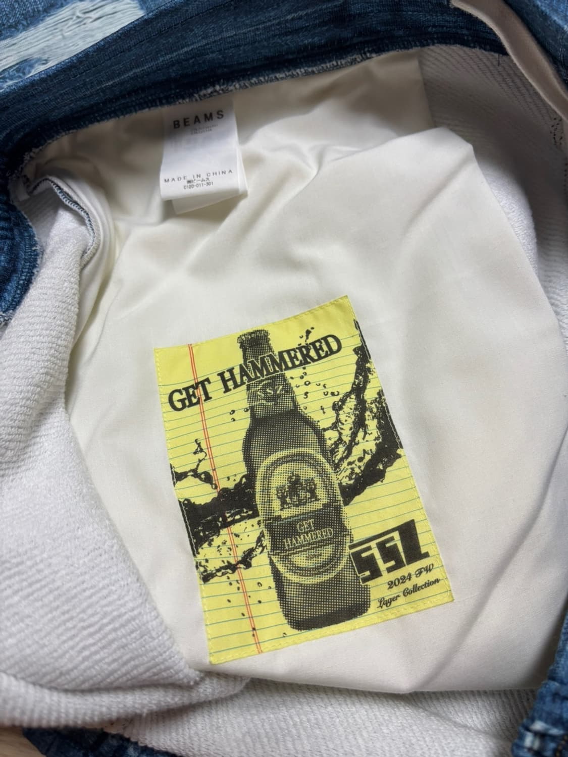 SSZ 24aw 디지털 데님 전사프린트 스웻팬츠 블루 L 상품이미지6