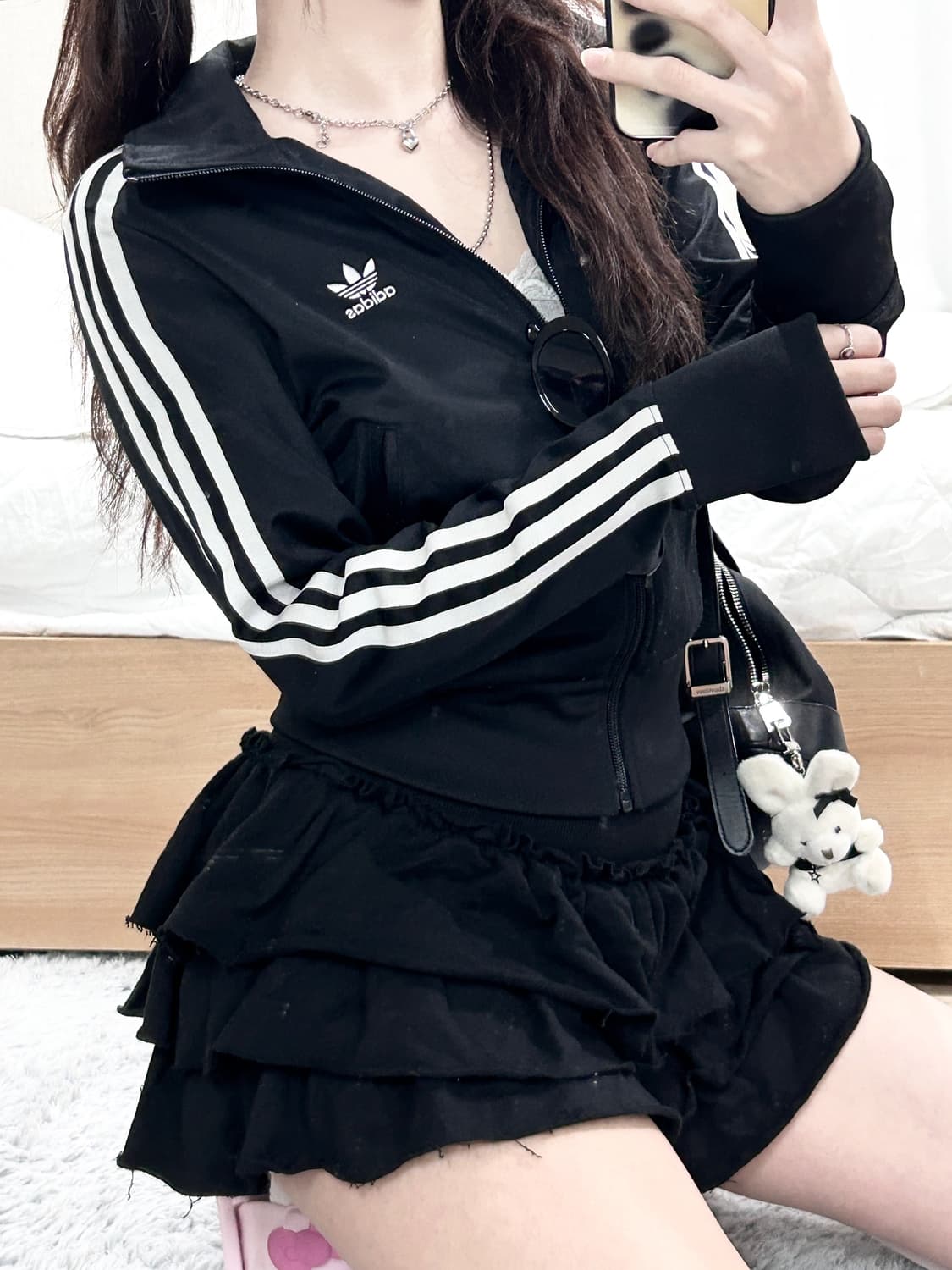 아디다스 우먼스 블랙 파이어버드 져지 상품이미지3