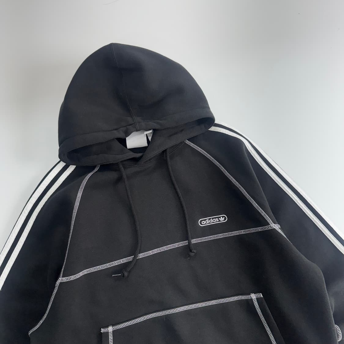 Adidas 아디다스 스몰로고 블랙 트랙탑 후드티 상품이미지4