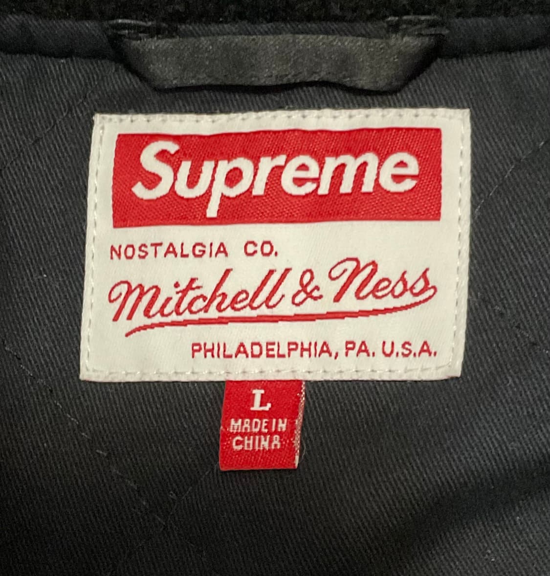 슈프림 x 미첼앤네스 사틴 바시티 자켓 L 상품이미지7