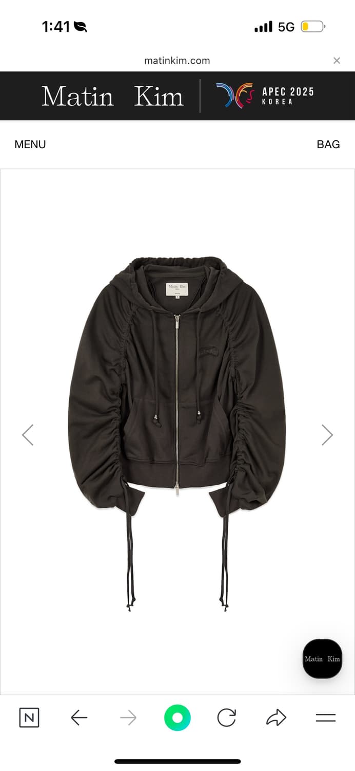 마뗑킴 SLEEVE STRING DETAIL HOODY ZIP UP 상품이미지2