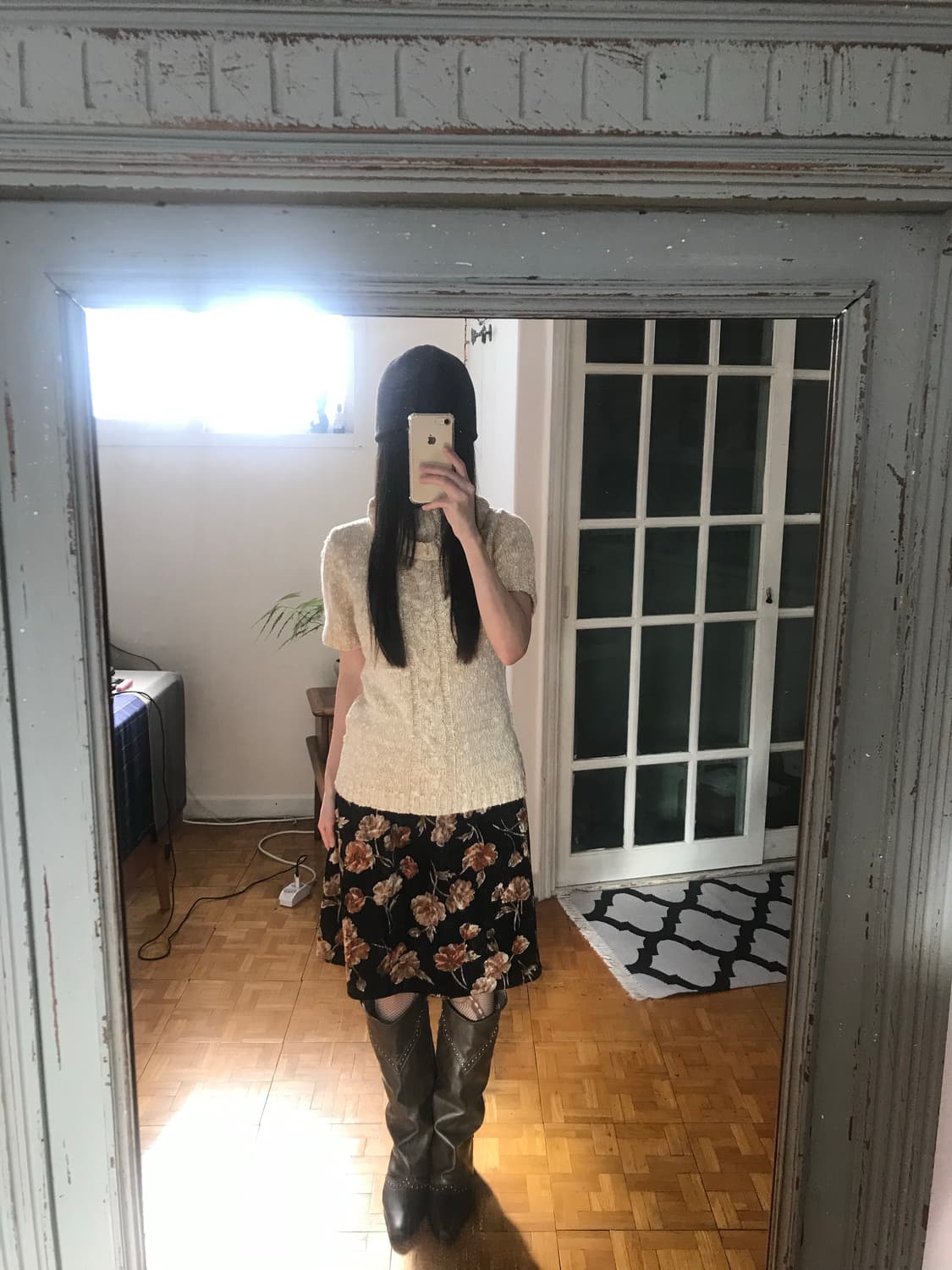 vintage velvet pattern skirt(26inch) 상품이미지6