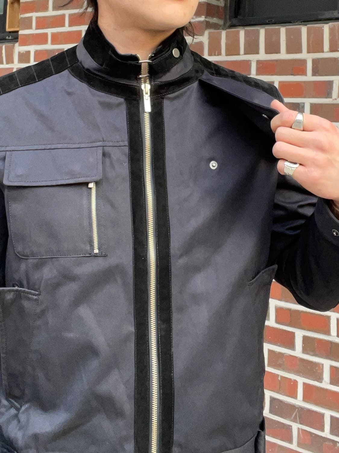 지오송지오 벨벳 트리밍 라이더 자켓 상품이미지2