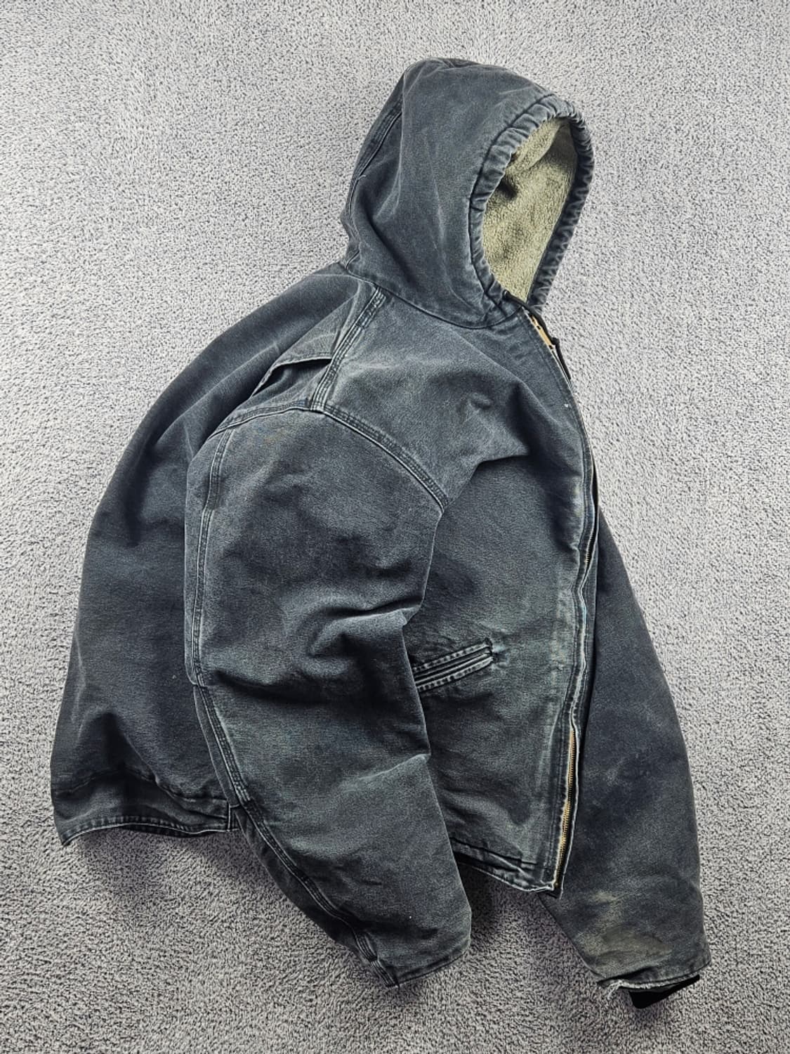 칼하트 J141 덕 캔버스 쉐르파 라이닝 워크 자켓 (XL)/ 10776 상품이미지4